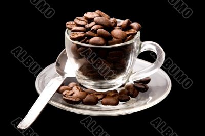 Cup of coffee beans