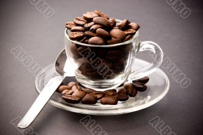 Cup of coffee beans