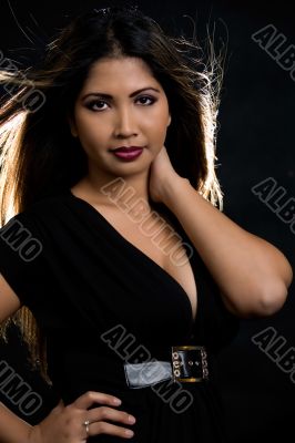 Brunette woman posing