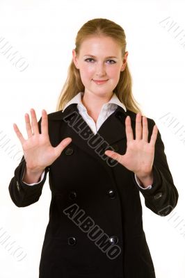 Business woman stop