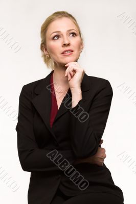 Business woman thinking