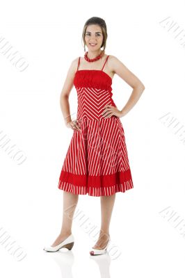 Happy woman in red Happy woman in red