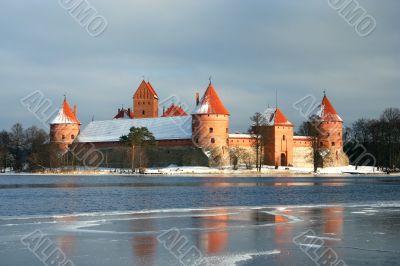 Trakai castle in winter season