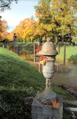 Old shabby metal vase