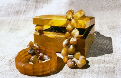  Nutwood casket and amber adornment