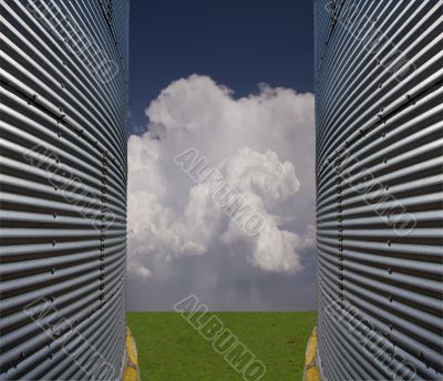 Silos and landscape