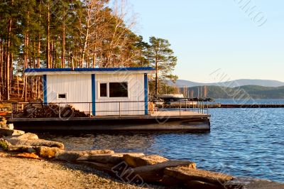 Building on the lake shore
