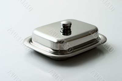 Silver butter dish