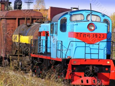 Close-up of freight train