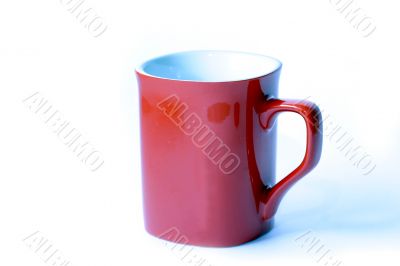 Red ceramic cup