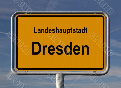 General city entry sign of Dresden