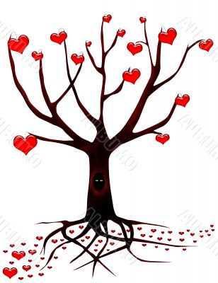 Tree of love with eyes