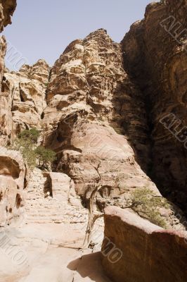 Petra ruins and mountains in Jordan