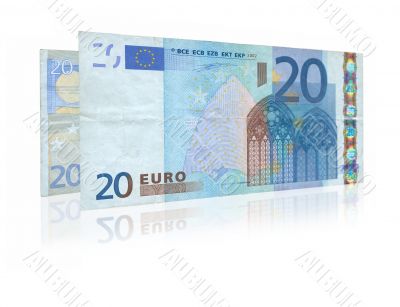 two twenty Euro notes