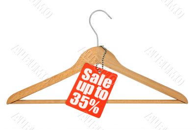 coat hanger and sale tag