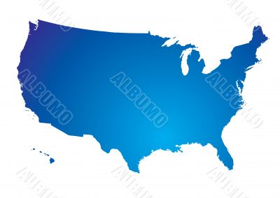north america blue map