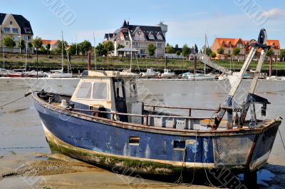 Damaged boat in Normandy