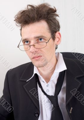 Businessman gone mad of work