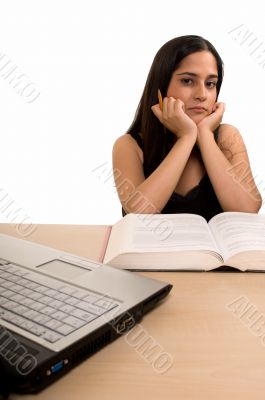 Student studying at home