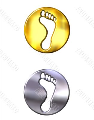 3d golden and silver framed foot
