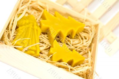 handmade yellow christmas candles