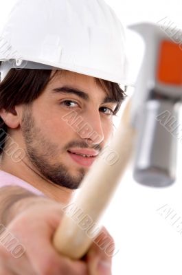 architect showing hammer