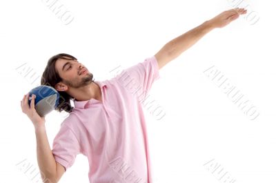 young man with rugby ball