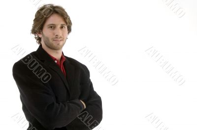 young man with folded hands