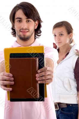 young college students with books