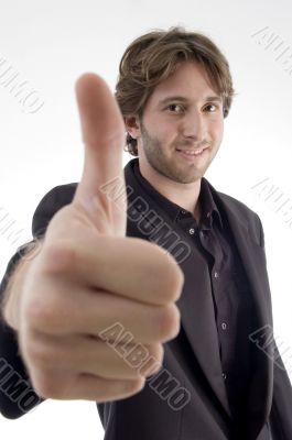 young male wishing goodluck