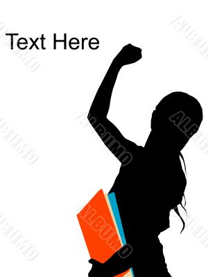 posing woman with files