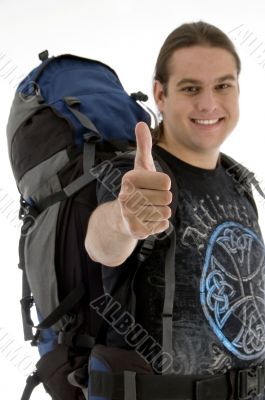 young traveler with backpack