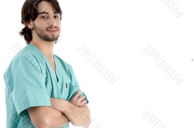 young surgeon posing with crossed arms