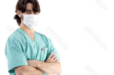 young surgeon posing with crossed arms