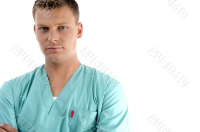 smart surgeon looking at camera