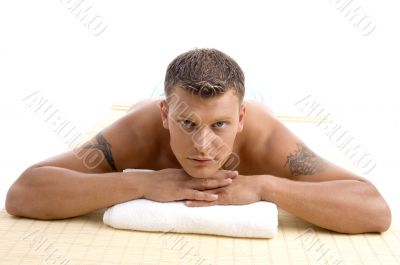man relaxing in a spa man relaxing in a spa