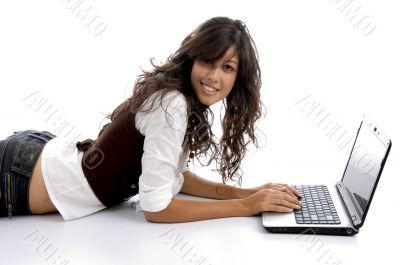 teen busy with notebook