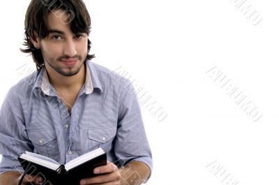 young male with his diary