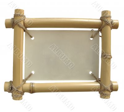 isolated bamboo frame with clipping path