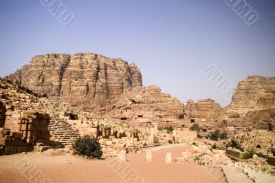 Petra ruins and mountains in Jordan