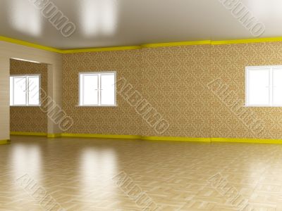 Empty room. A modern apartment. 3D image