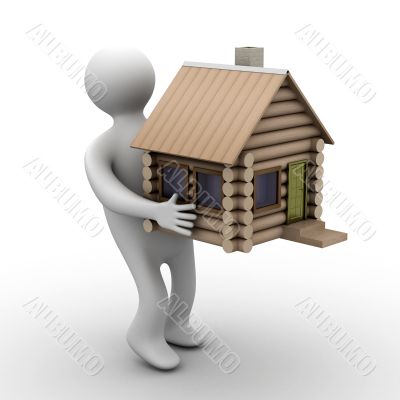 house in a gift. 3D image. isolated illustrations house in a gift. 3D image. isolated illustrations