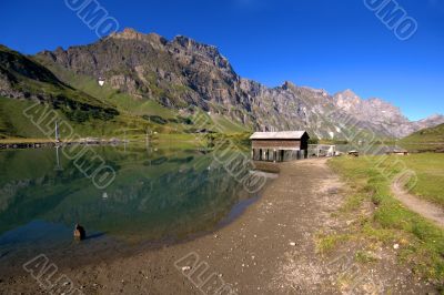 Lake in swiss mountain