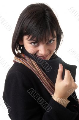 young woman in topcoat young woman in topcoat