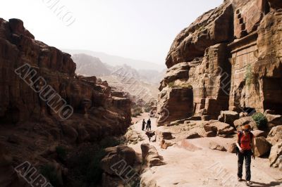 Petra ruins and mountains in Jordan