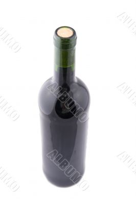 Red wine bottle closeup