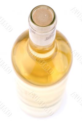 White wine bottle closeup