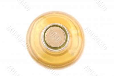 White wine bottle macro