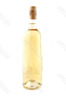 White wine bottle on white