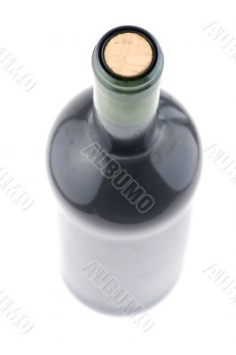 Red wine bottle close up